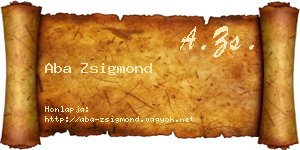 Aba Zsigmond névjegykártya