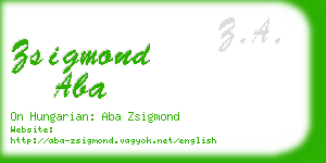 zsigmond aba business card